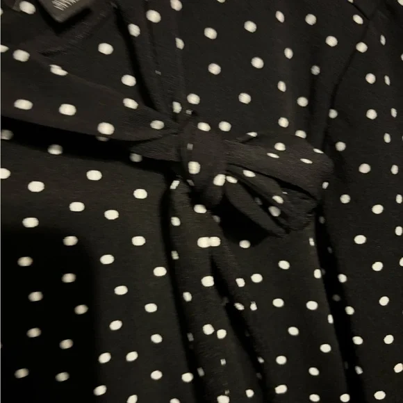 Ann Taylor size 12 classy black dress with white polka dots - Picture 2 of 7